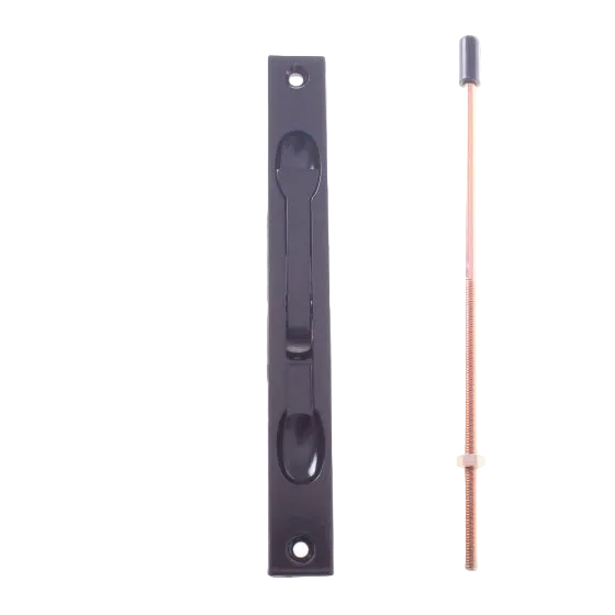 YALE FLUSH BOLT NARROW SURFACE MOUNTED - BLACK - ROUND TIP