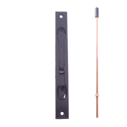 YALE FLUSH BOLT NARROW SURFACE MOUNTED - BLACK - ROUND TIP