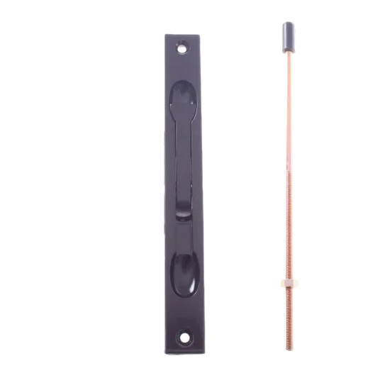 YALE FLUSH BOLT NARROW SURFACE MOUNTED - BLACK - ROUND TIP