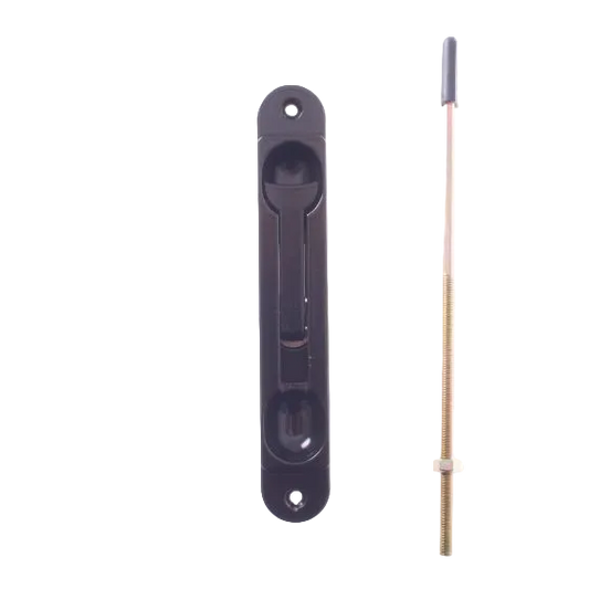 YALE FLUSH BOLT RECESS MOUNTED - BLACK - D TIP