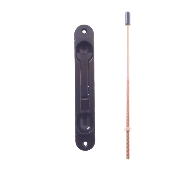 YALE FLUSH BOLT RECESS MOUNTED - BLACK - ROUND TIP
