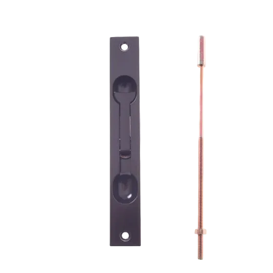YALE FLUSH BOLT STANDARD SURFACE MOUNTED - BLACK - STEEL TIP