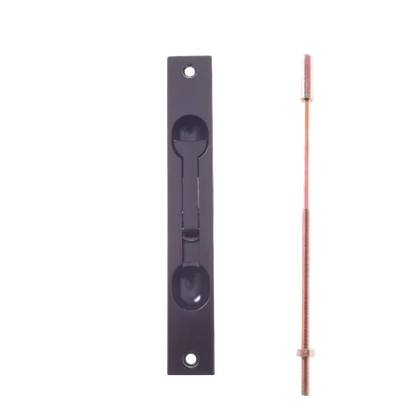YALE FLUSH BOLT STANDARD SURFACE MOUNTED - BLACK - STEEL TIP