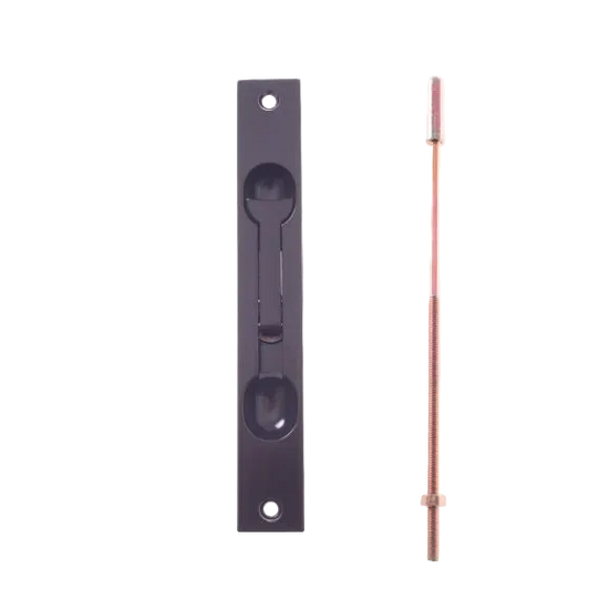 YALE FLUSH BOLT STANDARD SURFACE MOUNTED - BLACK - STEEL TIP