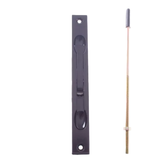 YALE FLUSH BOLT NARROW SURFACE MOUNTED - BLACK - D TIP