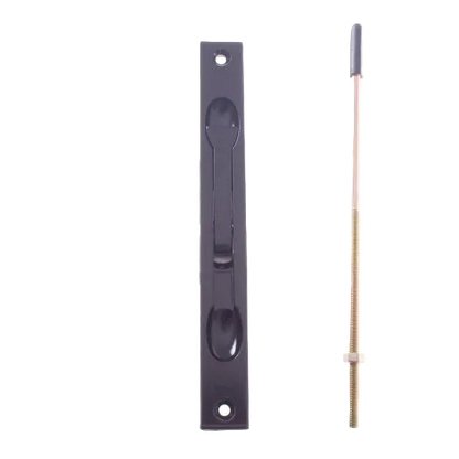 YALE FLUSH BOLT NARROW SURFACE MOUNTED - BLACK - D TIP