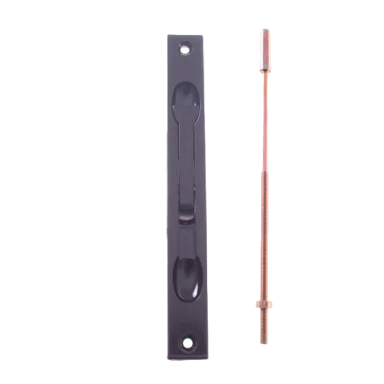 YALE FLUSH BOLT NARROW SURFACE MOUNTED - BLACK - STEEL TIP