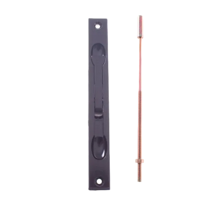 YALE FLUSH BOLT NARROW SURFACE MOUNTED - BLACK - STEEL TIP