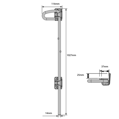 D&D TECH Q-BOLT 1020MM METAL BLACK