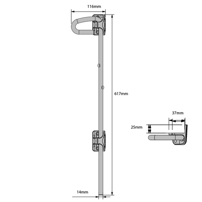 D&D TECH Q-BOLT 610MM METAL BLACK