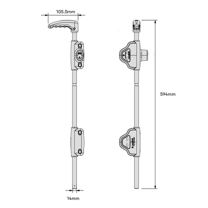 D&D TECH LOKKBOLT 610MM METAL