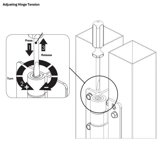 D&D TECH KWIKFIT ALU SELF-CLOSING WALL MOUNT HINGE