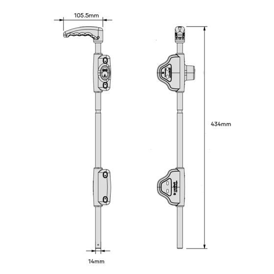 D&D TECH LOKKBOLT 450MM METAL