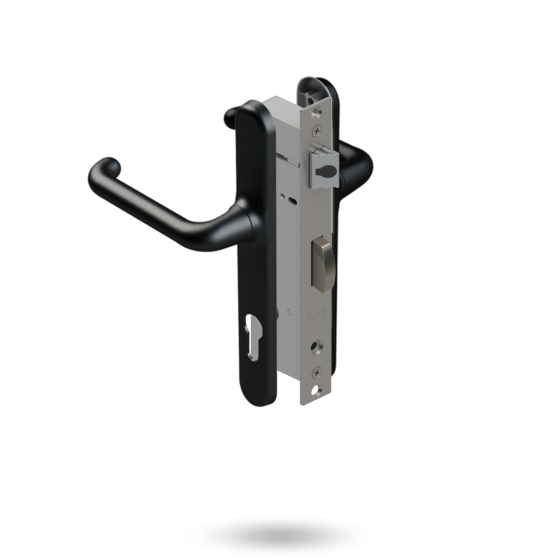 YALE VERONA INDURO HINGED DOOR 2PT 30MM BS ST - NO CYLINDER
