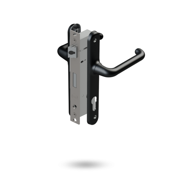 YALE VERONA INDURO HINGED DOOR 2PT 30MM BS ST - NO CYLINDER
