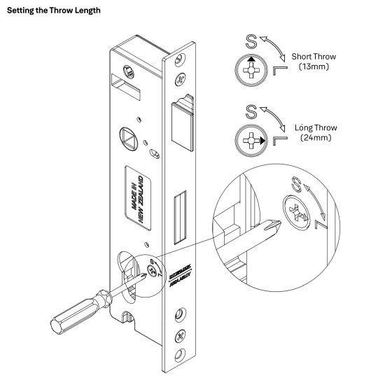 INDURO HINGED DOOR 2PT 40MM BS ST - LOCK ONLY