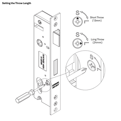 INDURO HINGED DOOR 2PT 40MM BS ST - LOCK ONLY