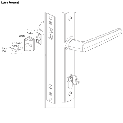 INDURO HINGED DOOR 1PT 30MM BS - LOCK ONLY