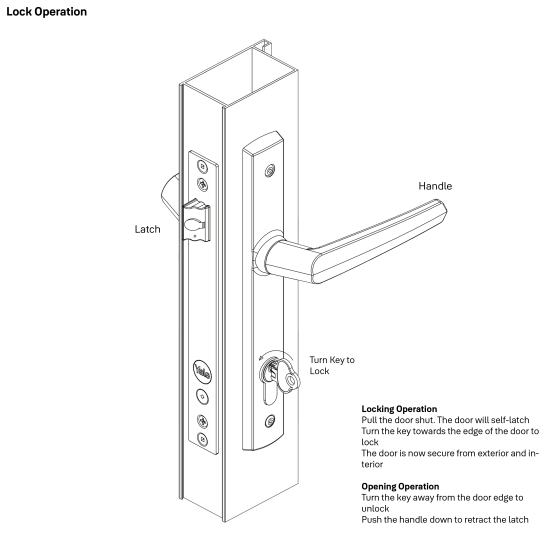 INDURO HINGED DOOR 1PT 30MM BS - LOCK ONLY