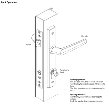 INDURO HINGED DOOR 1PT 30MM BS - LOCK ONLY