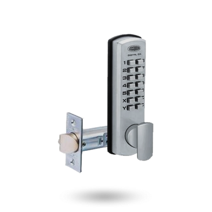 LOCKWOOD MECHANICAL DIGITAL LOCKSET - TUBULAR LATCH 60MM - SATIN CHROME