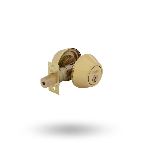 YALE DEADBOLT DOUBLE CYLINDER 6PIN 60MM/70MM BS - POLISHED BRASS