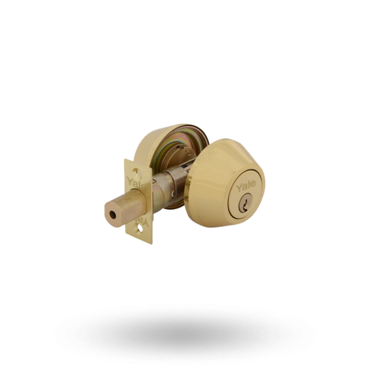 YALE DEADBOLT DOUBLE CYLINDER 6PIN 60MM/70MM BS - POLISHED BRASS