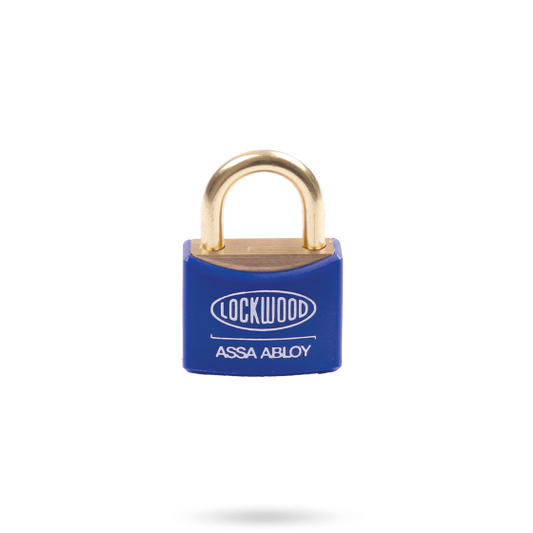 LOCKWOOD 110 SERIES MARINE PADLOCK 30MM WITH 19MM BRASS SHACKLE BLUE JACKET