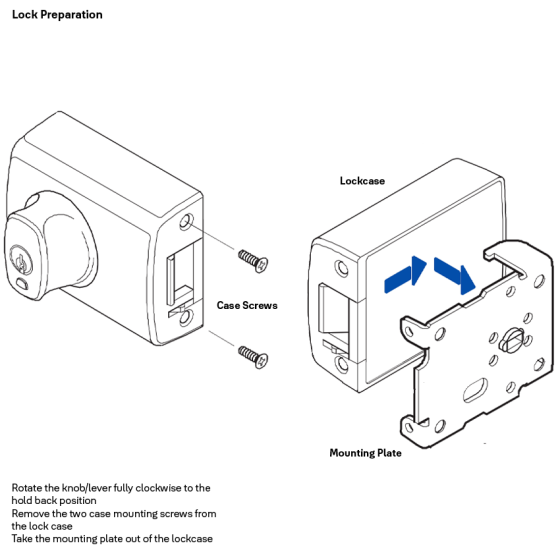 LOCKWOOD RIMLOCK DEADLATCH KNOB DOUBLE CYLINDER - EVERBRASS