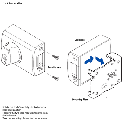 LOCKWOOD RIMLOCK DEADLATCH KNOB DOUBLE CYLINDER - EVERBRASS