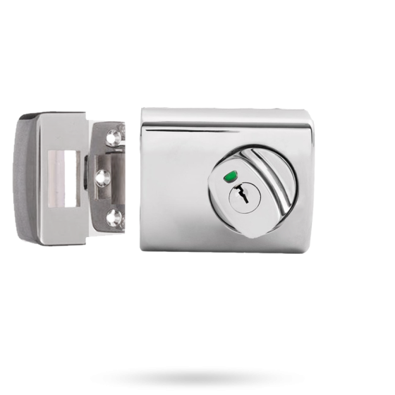 LOCKWOOD RIMLOCK DEADLATCH KNOB DOUBLE CYLINDER - BRIGHT CHROME