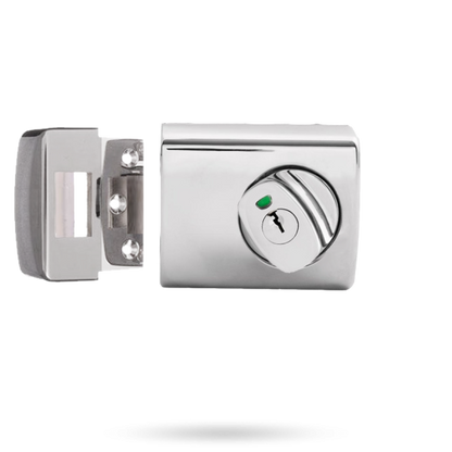 LOCKWOOD RIMLOCK DEADLATCH KNOB DOUBLE CYLINDER - BRIGHT CHROME
