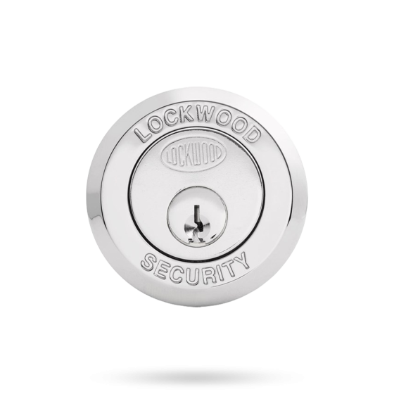 LOCKWOOD RIMLOCK DEADLATCH KNOB DOUBLE CYLINDER - BRIGHT CHROME