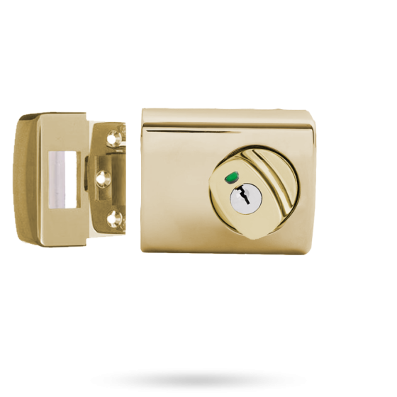 LOCKWOOD RIMLOCK DEADLATCH KNOB DOUBLE CYLINDER - EVERBRASS