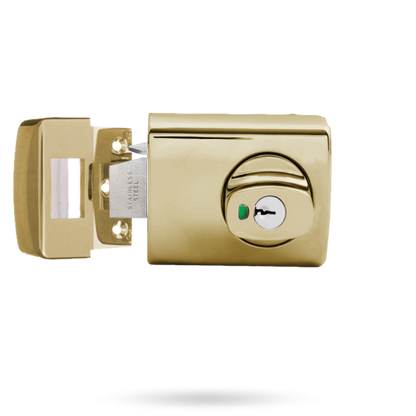 LOCKWOOD RIMLOCK DEADLATCH KNOB DOUBLE CYLINDER - EVERBRASS