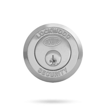 LOCKWOOD RIMLOCK DEADLATCH KNOB DOUBLE CYLINDER - SATIN PEARL CHROME