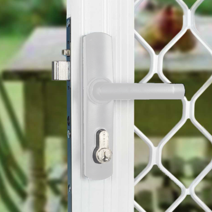 WHITCO TASMAN MK2 SECURITY SCREEN DOOR LOCK - NO CYLINDER - WHITE