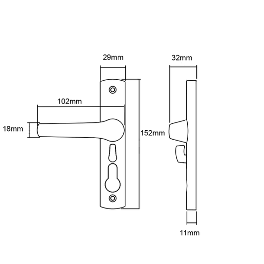 YALE TASMAN MKII SCREEN DOOR LOCK SET - BLACK