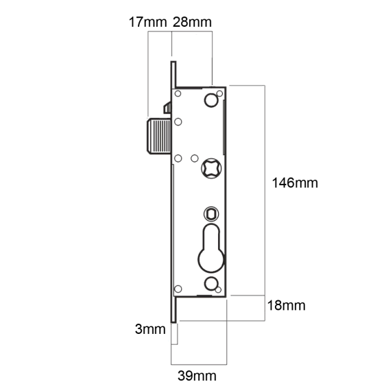 WHITCO TASMAN MK2 SECURITY SCREEN DOOR LOCK - NO CYLINDER - WHITE