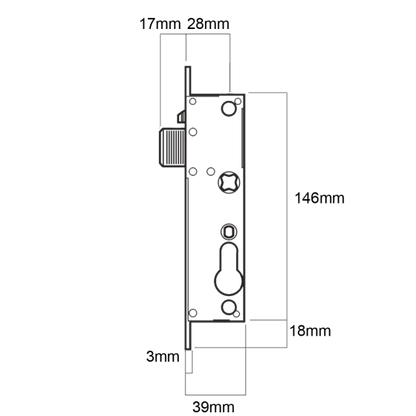 WHITCO TASMAN MK2 SECURITY SCREEN DOOR LOCK - NO CYLINDER - WHITE