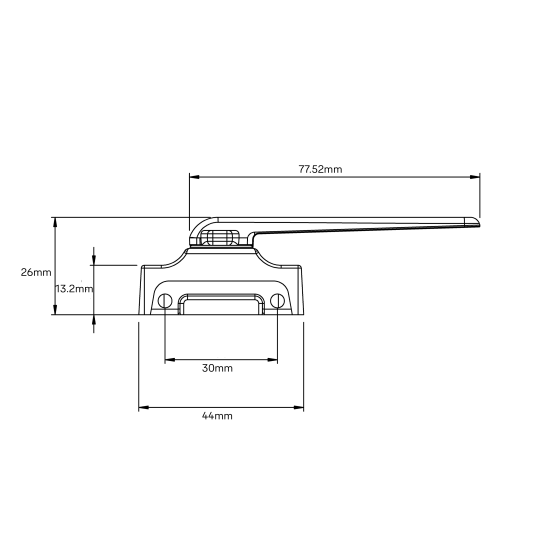 WINDOW FASTENER/HANDLE SUB-FIX SINGLE TONGUE SLIMLINE 2