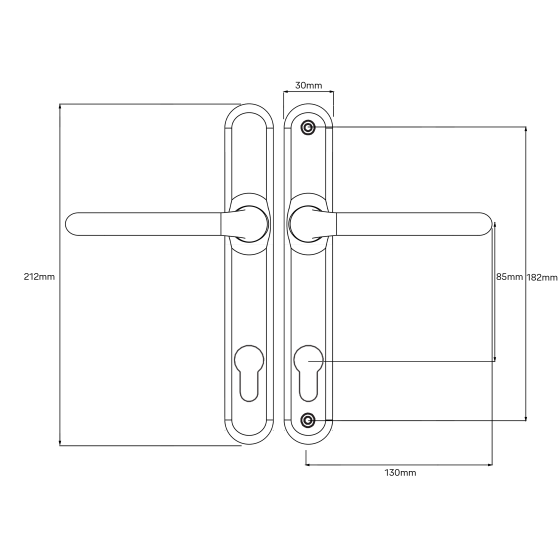 YALE VERONA HANDLE SET - STANDARD LOCKING