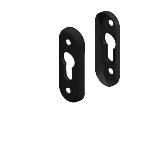 VERONA/UNO CYLINDER ESCUTCHEON SET - BLACK