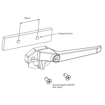 WEDGELESS LOCKING WINDOW FASTENER/HANDLE FACE FIX