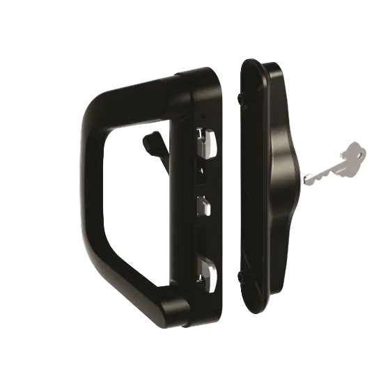 YALE SLIDING DOOR LOCK - LOCKING (BLACK)