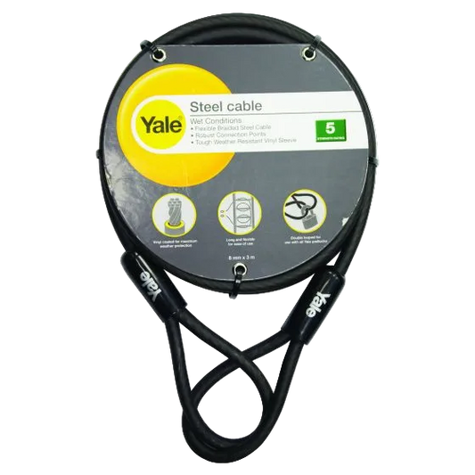 YALE STEEL CABLE W/VINYL COVER 8MMX3000MM