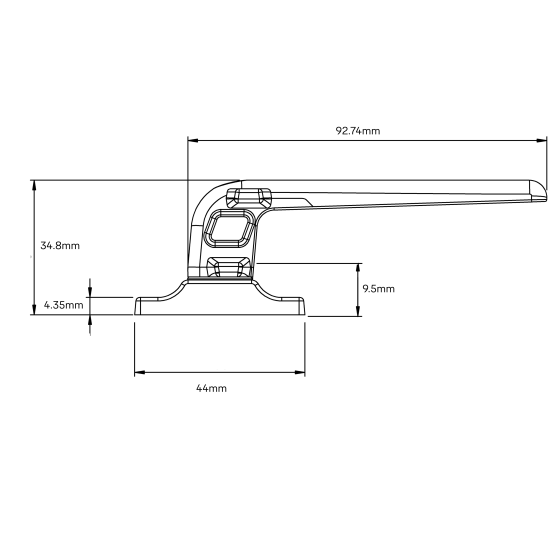 WINDOW FASTENER/HANDLE FACE FIX VENTING STYLELINE 2